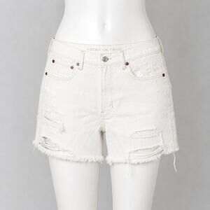 American Eagle Womens Distressed Denim Raw Hem Shorts - Size 12 (31W) - NWT